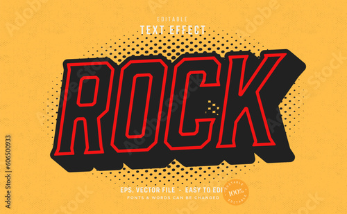 Vintage rock music editable text effect