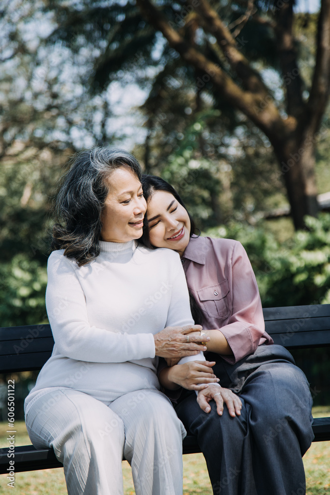 Happy senior woman enjoying in daughter's affection on Mother's day. Happy senior woman enjoying in daughter's affection on Mother's day.