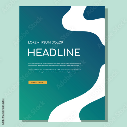 Corporate Business Flyer poster pamphlet brochure cover design layout background, two colors scheme, vector template in A4 size - Vector