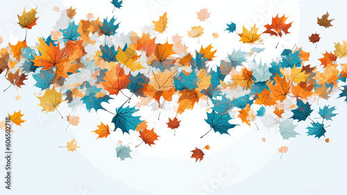 autumn leaves background, design elements, frames, calligraphic. Vector floral illustration with branches, berries, feathers and leaves. Nature frame on white background