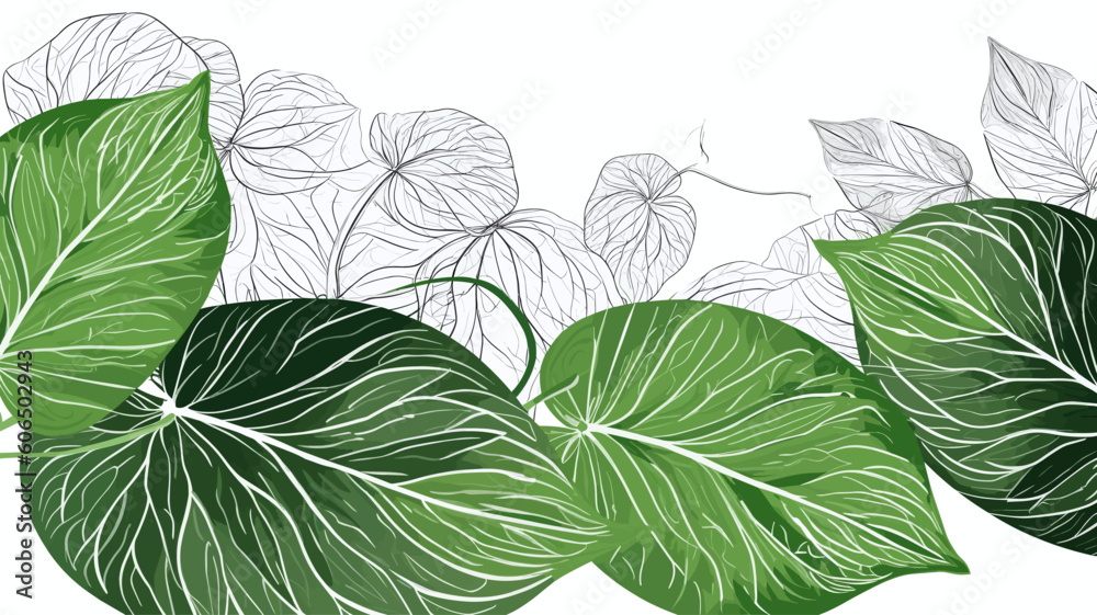 leaves isolated on white background, design elements, frames, calligraphic. Vector floral illustration with branches, berries, feathers and leaves. Nature frame on white background