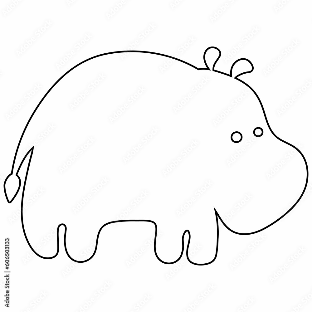 Hippopotamus line drawing for decoration.
Hippopotamus line drawing for decoration.
