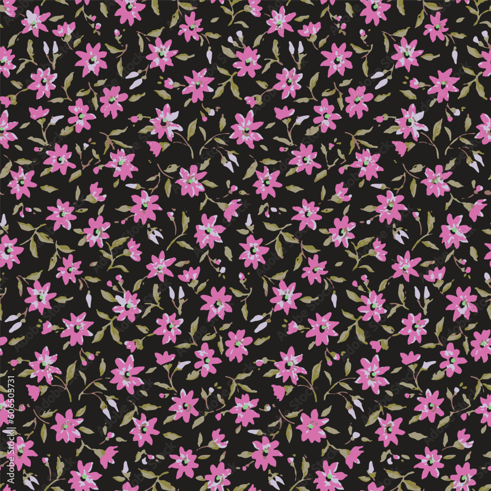 Romantic floral pattern, nature seamless flowers