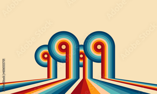 Vintage Striped Backgrounds, Posters, Banner Samples, Retro Colors from the 1970s 1980s, 70s, 80s, 90s. retro vintage 70s style stripes background poster lines. shapes vector design graphic 1980s