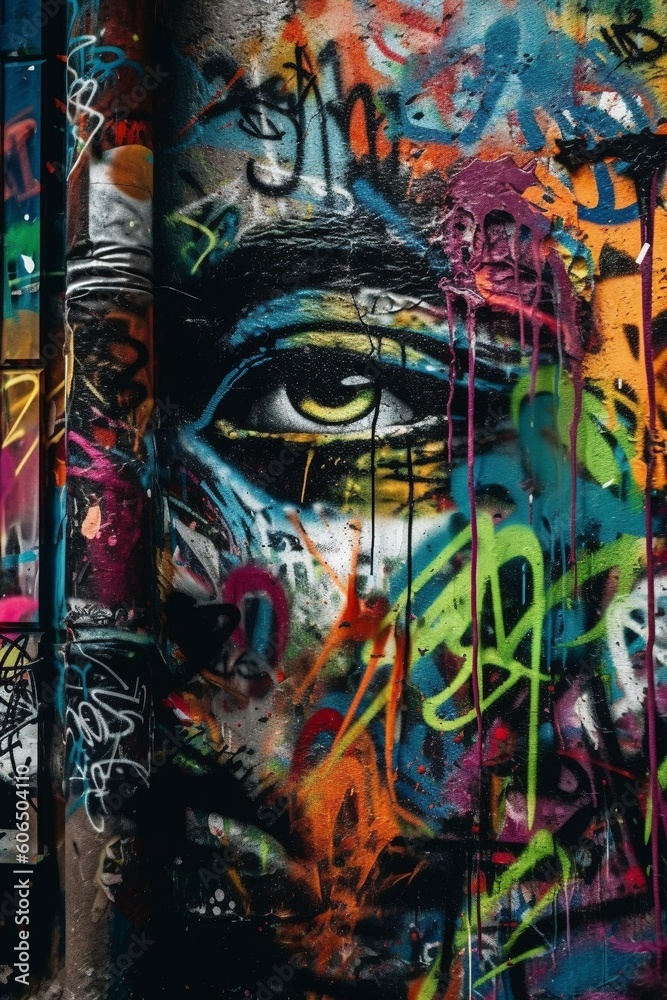 Fototapeta premium Graffiti on the wall, created with generative AI