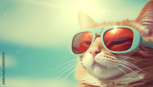 Cat in sunglasses  generative ai
