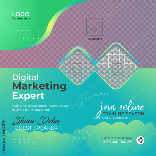 Corporate social media poste template & design If you grow your business online marketing for needed