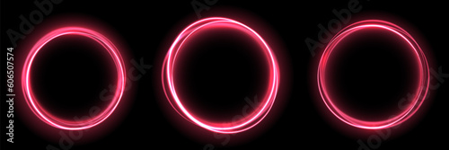 Light red Twirl. Curve light effect of PurpleTwirl line. Luminous PurpleTwirl circle. Light PurpleTwirl pedistal, podium, platform, table. Vector illustration, illuminate frame design. Glowing neon li