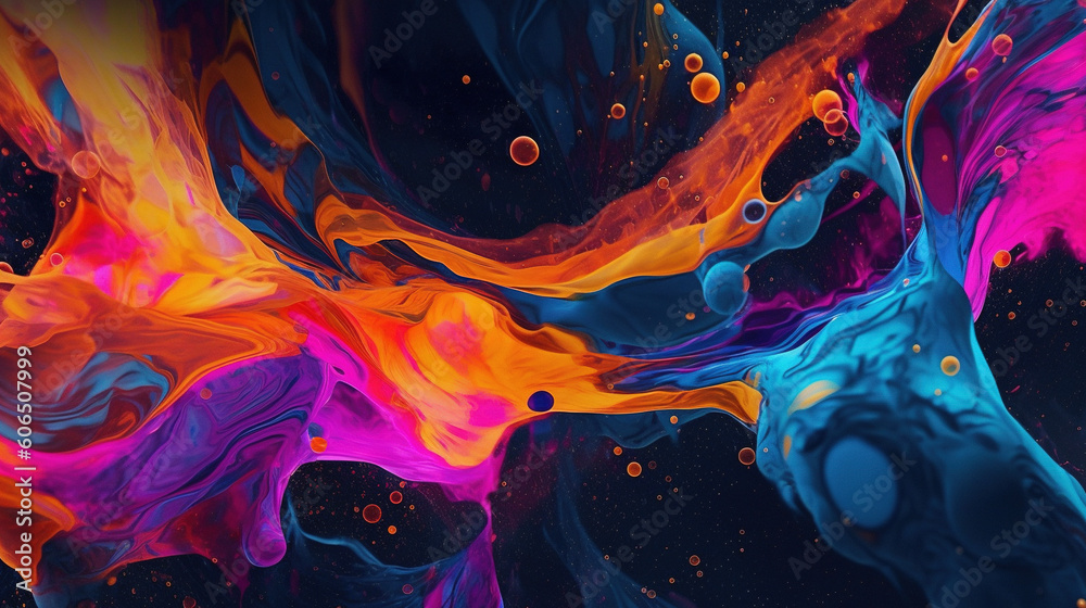Abstract colorful fluid art wallpaper. AI