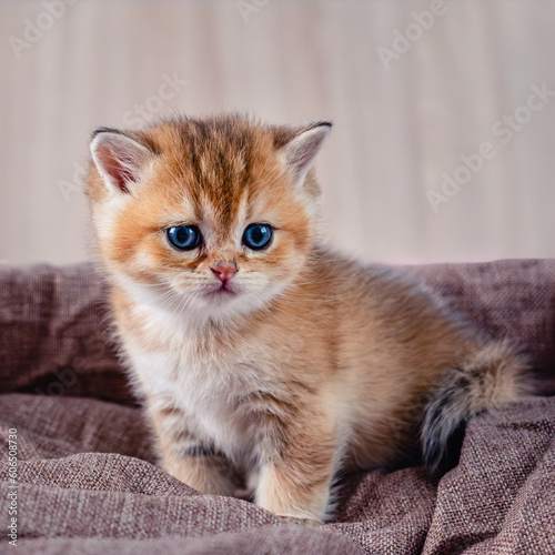 British breed golden chinchilla kitten.