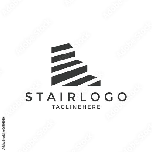 Modern stairs logo design idea