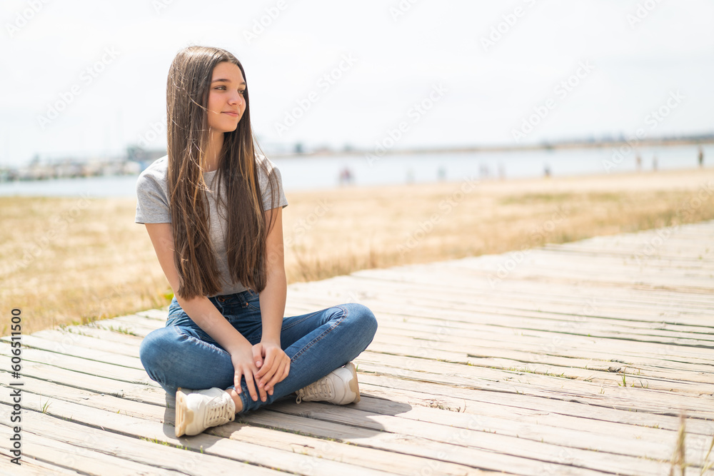 Teenager girl at outdoors