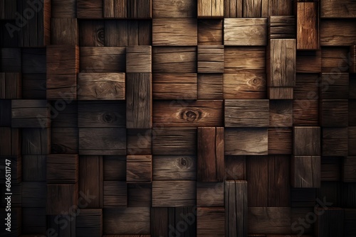 design of dark wood background  old wooden wall  Generative AI