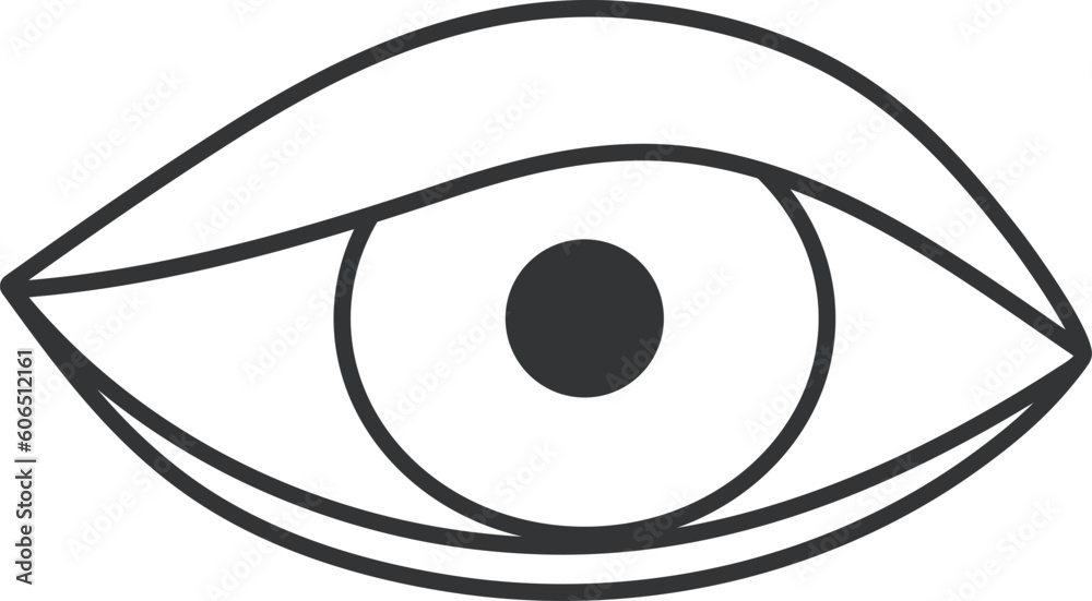 Eye icon. illustration in outline style. 70s retro vector design. Eye icon. illustration in outline style. 70s retro vector design.
