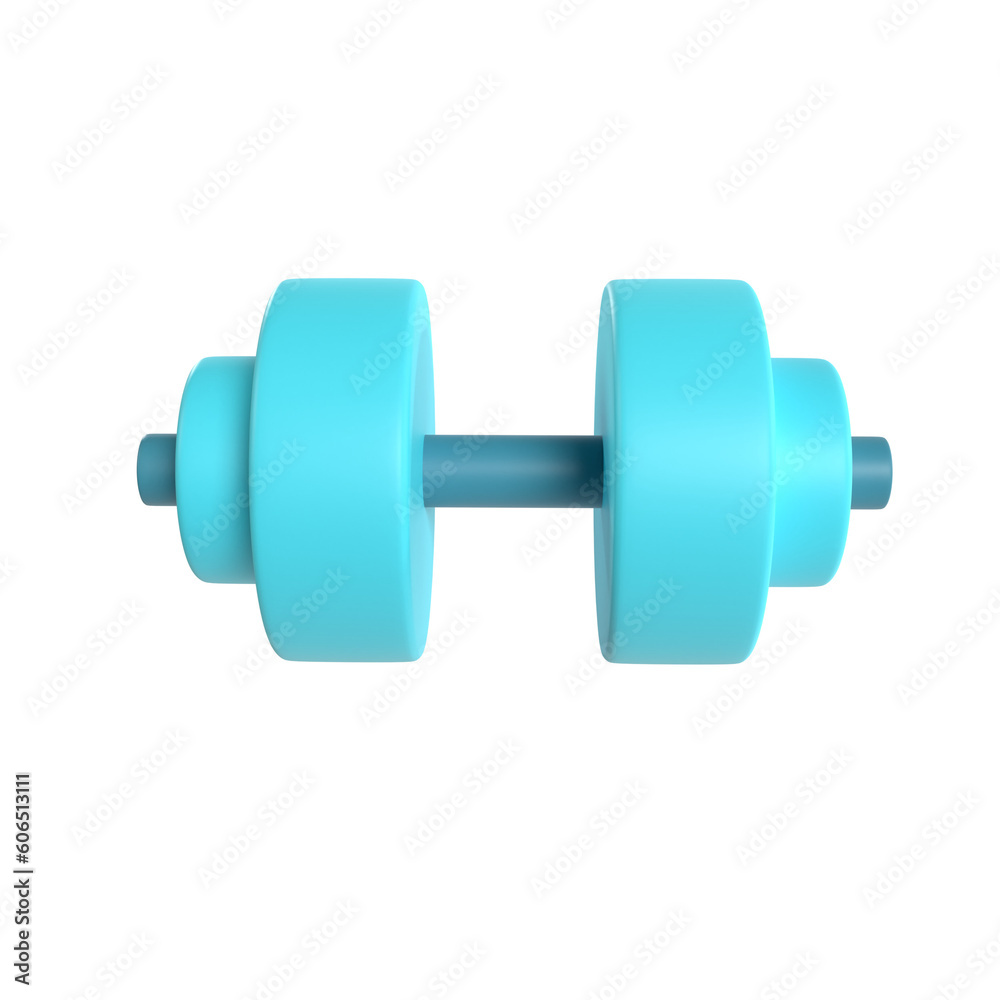 dumbbell 3d illustration isolated on white background dumbbell 3d illustration isolated on white background