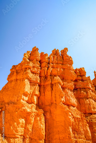 Beautiful rock formations on the Peek-A-Boo Trailhead in Bryce Canyon National Park in Bryce Canyon City, Utah