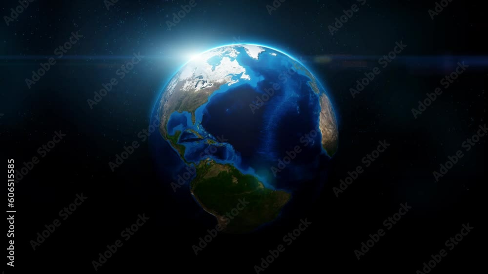 Planet Earth from Space, 3D Globe Rotating Loop Animation Planet Earth from Space, 3D Globe Rotating Loop Animation