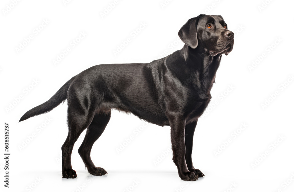 Black Labrador Retriever isolated on white background Black Labrador Retriever isolated on white background