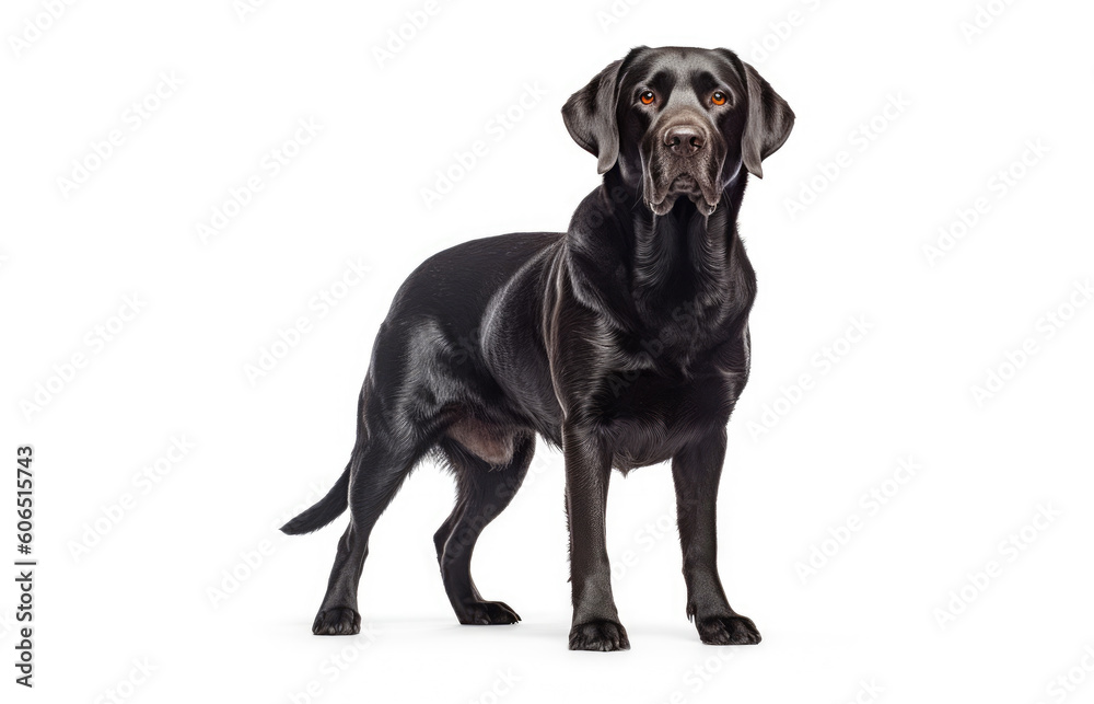 Black Labrador Retriever isolated on white background Black Labrador Retriever isolated on white background