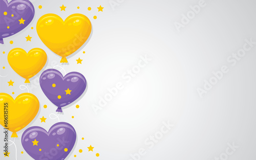 Vector background with heart balloons