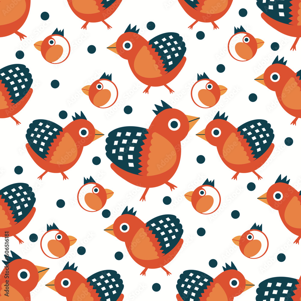 seamless background with birds chicken seamless background with birds chicken