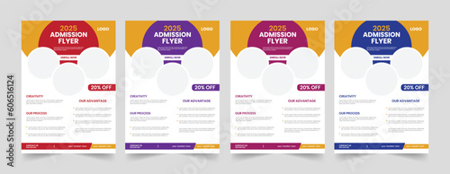 Children school admission studying workshop creativity flyer