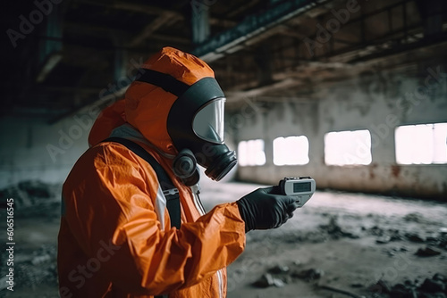 Measuring radiation. Created with Generative AI technology.