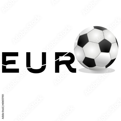 euro text with balls