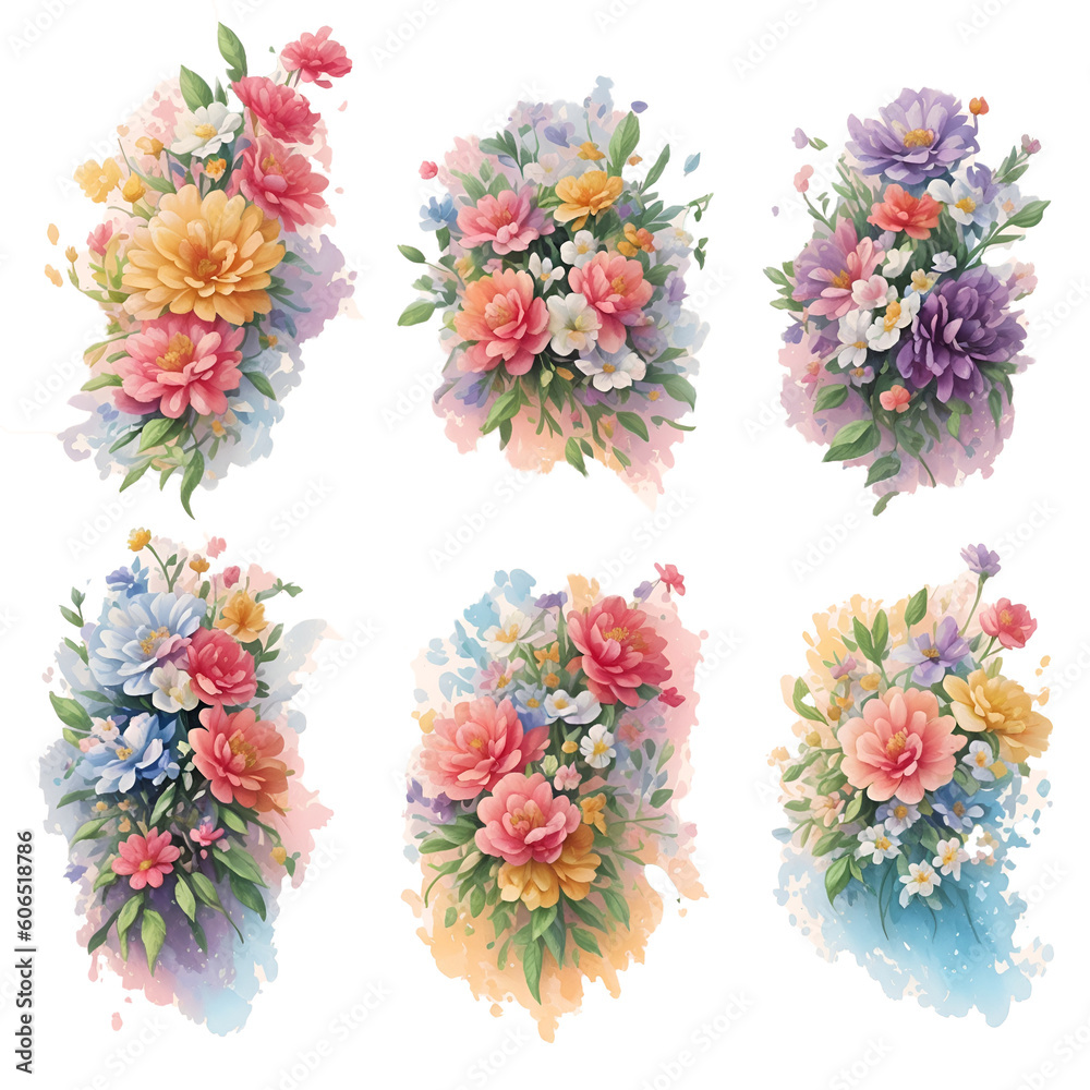 Floral Clipart, no background , vector.