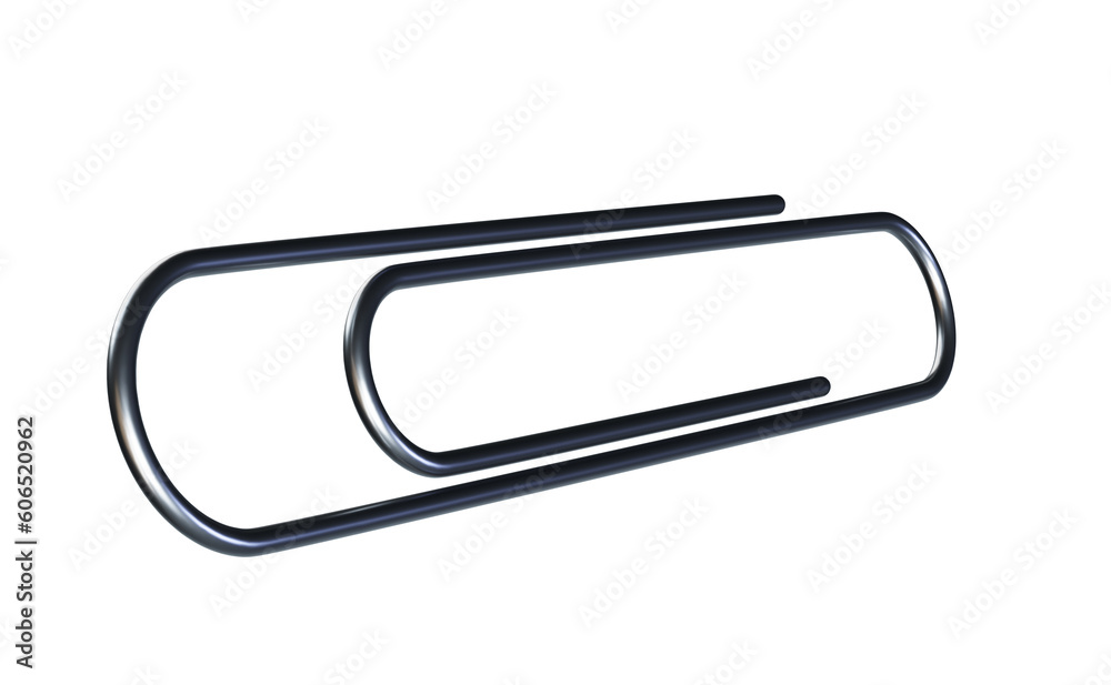 Paper Clip isolated on white 3d render Paper Clip isolated on white 3d render