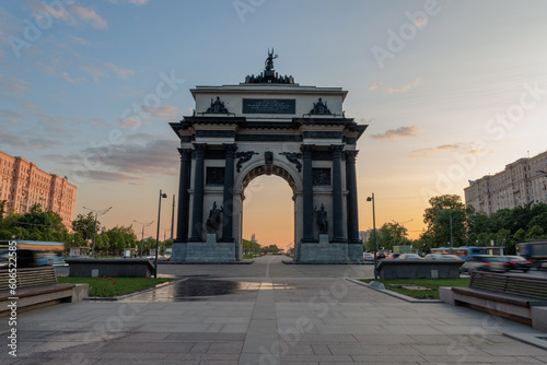 Arch of Triumph in Moscow at sunset