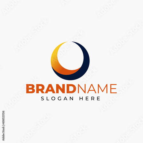 Abstract moon logo template design vector illustration