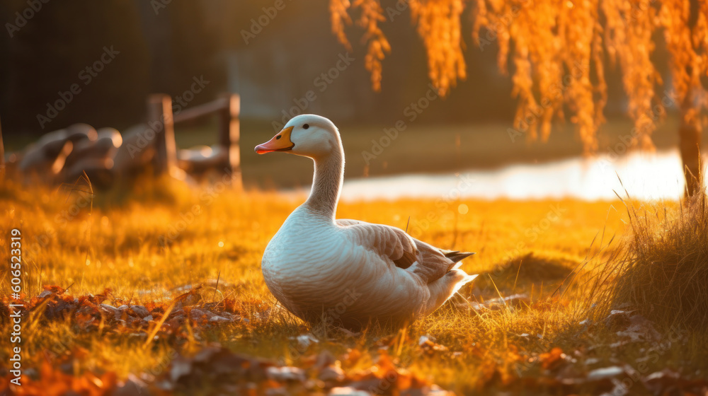 Obraz premium duck with beautiful light. generative ai