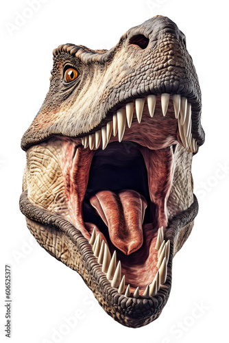 Tyrannosaurus rex head isolated - Generative AI © mr_marcom