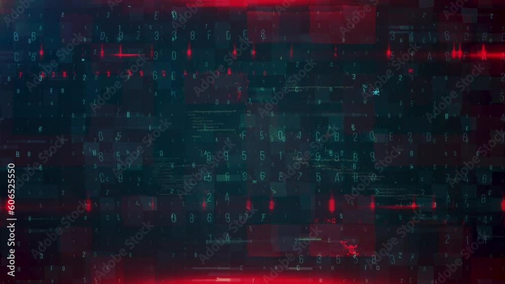 Glitch Hack Design Background Animation. Technology Backdrop