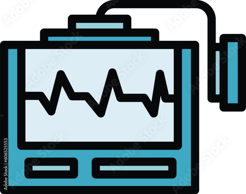 Defibrillator icon. Outline Defibrillator vector icon for web design isolated on white background color flat