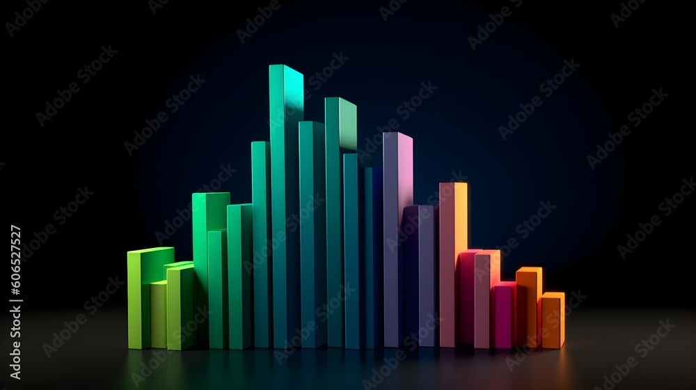 digital increasing bar graph create with ia