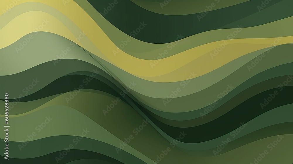 horizontal banner with waves. modern waves background illustration with dark green, olive drab and very dark green color, abstract green background with waves, Generative AI horizontal banner with waves. modern waves background illustration with dark green, olive drab and very dark green color, abstract green background with waves, Generative AI