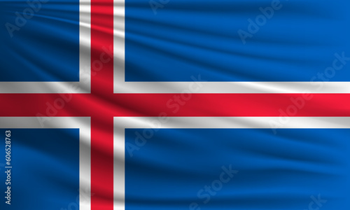 Vector flag of Iceland