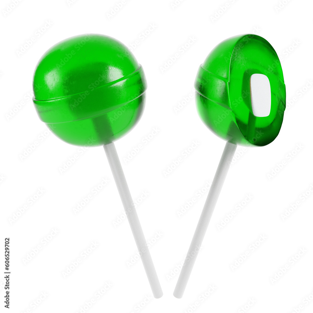 hard candy lollipop set. Lollipop candy. 3d illustration.