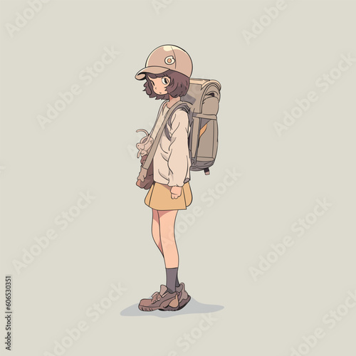 illustration of The Adventures of a Cute Backpacker