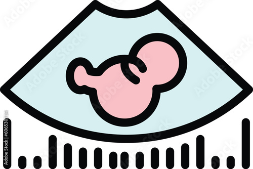 Pregnancy ultrasound icon. Outline Pregnancy ultrasound vector icon for web design isolated on white background color flat