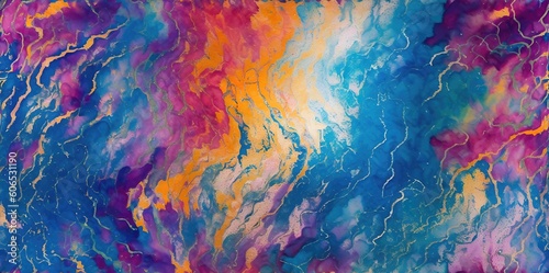 Fluid watercolor marble texture  colourful abstract paint  mix colors.