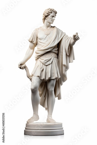 Full body marlble greek man sculpture - Fictional Person, Generative AI