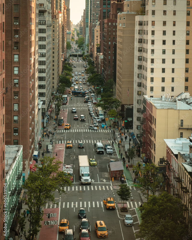 Φωτογραφία View of a street in Manhattan from the Roosevelt Island Tramway, New York City