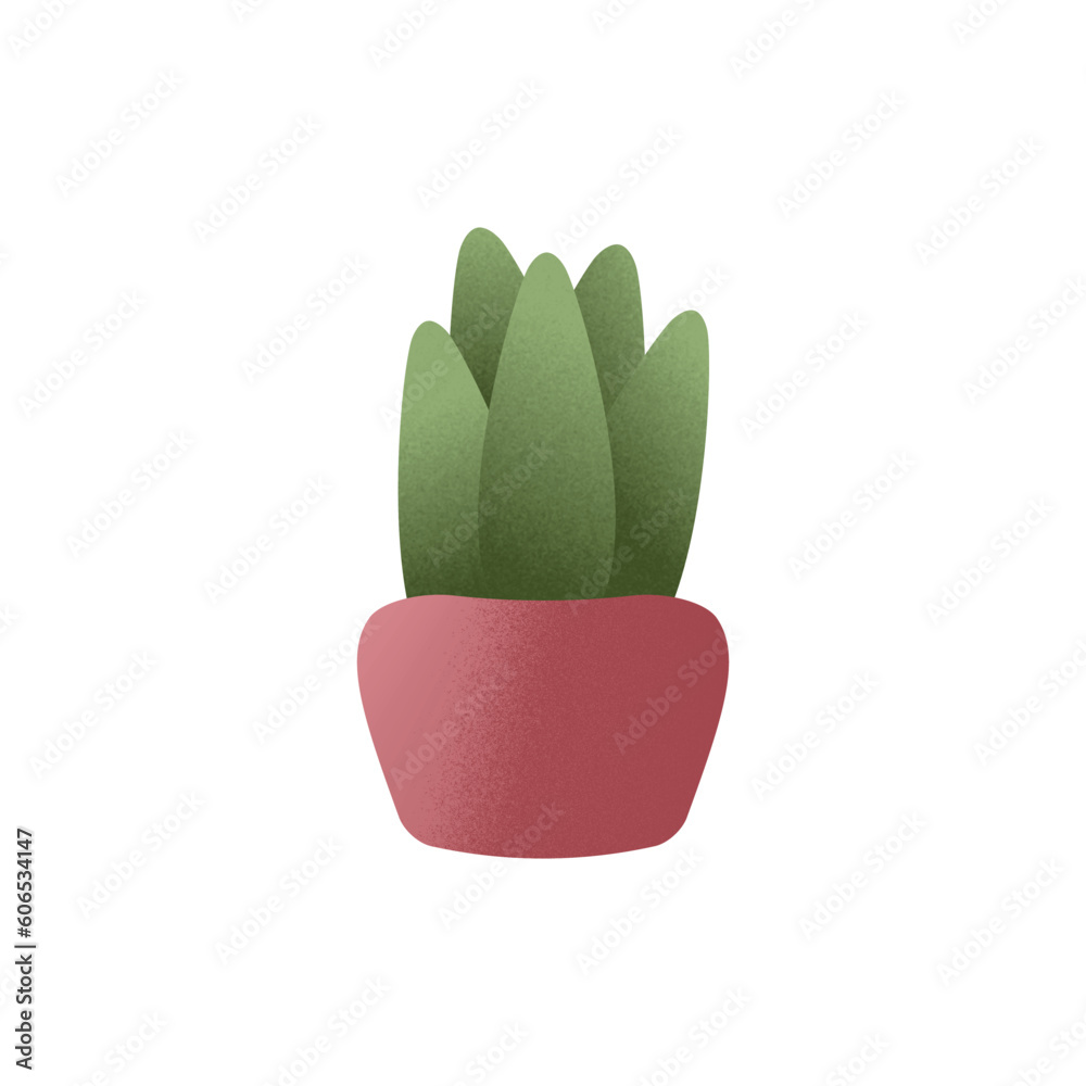 houseplants in pots with grain texture vector illustration, succulent, cactus - obrazy, fototapety, plakaty 
