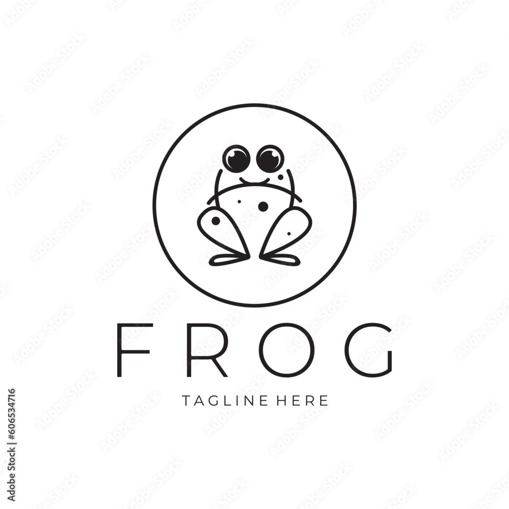 Obraz premium frog logo simple vector design template