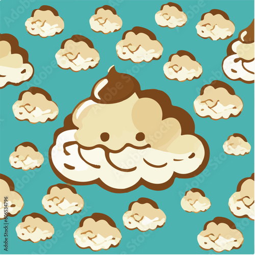 cute simple meringue pattern, cartoon, minimal, decorate blankets, carpets, for kids, theme print design

