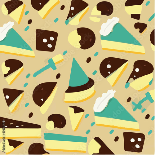 cute simple cheesecake pattern, cartoon, minimal, decorate blankets, carpets, for kids, theme print design
