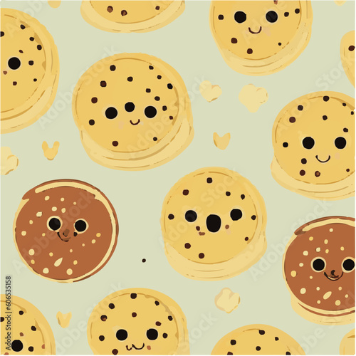 cute simple pancake pattern  cartoon  minimal  decorate blankets  carpets  for kids  theme print design 